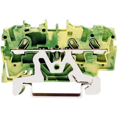 Connector; DIN rail mounted; grounding; 2001-1307; green-yallow; spring; 0,26÷2,5mm2; 15A; 600V; 1 way; Wago; RoHS