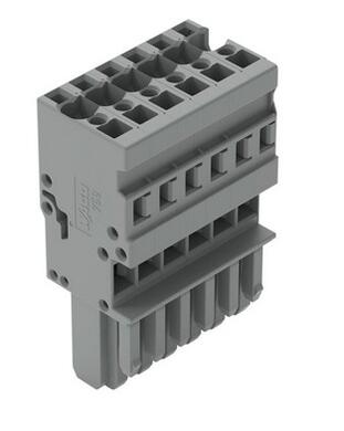 Connector; pluggable; 769-106; 6 ways; R=5,00mm; 45,2mm; 32A; 500V; for cable; straight; for all wire types; spring; 0,08÷4mm2; light gray; Wago; RoHS