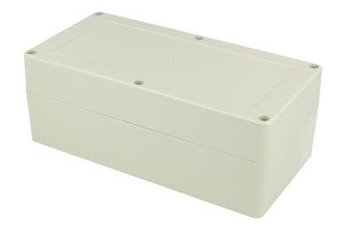 Enclosure; multipurpose; ZP200.100.75JH TM ABS; ABS; 100mm; 200mm; 75mm; IP65; light gray; with brass bushing; hermetic; Kradex; RoHS