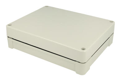 Enclosure; multipurpose; ZP240.190.60SJ TM ABS; ABS; 240mm; 191,3mm; 61,7mm; IP67; light gray; wiith cast gasket and brass bushing; Kradex; RoHS