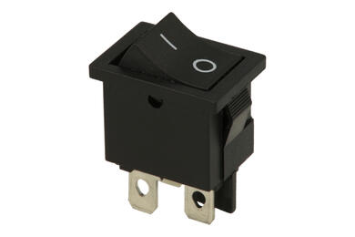 Switch; rocker; FL3-KCD1-104; ON-ON; 1 way; black; no backlight; bistable; 4,8x0,8mm connectors; 13x19,2mm; 2 positions; 6A; 250V AC; FILN