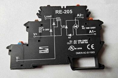 Relay; instalation; SSR; RE-105/205/121/221; 100÷240V; DC; 6A; 3÷30V; DC; MOSFET; DIN rail type; SPST NO; Dinkle; RoHS; CE