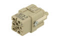 Gniazdo; HAN Q; 09120053104; 5 torów; 3A; poliwęglan; proste; zatrzaskowy; 16A; 230V; szary; srebrzone; 0,14÷2,5mm2; Harting; RoHS