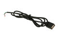 Gniazdo; USB A; A-G-USB A; USB 2.0; czarny; z przewodem 1m; proste; lutowany