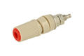 Gniazdo laboratoryjne; 4mm; 24.827.1; M5; czerwony; 24A; 60V; 45mm; mosiądz niklowany; ABS; Amass; RoHS