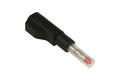 Banana plug; 4mm; 25.450.2; black; safe; 56mm; pluggable (4mm banana socket); solder; 32A; 600V; nickel plated brass; PA; Amass; RoHS