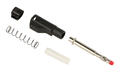 Banana plug; 4mm; 25.450.2; black; safe; 56mm; pluggable (4mm banana socket); solder; 32A; 600V; nickel plated brass; PA; Amass; RoHS