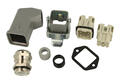 Connector socket + plug; Han Kit; 10200040005; 4 ways; 3A; metal; angled 90°; screw; with M20 cable gland; with single locking lever; 10A; 230V; 1÷2,5mm2; IP67; Harting; RoHS