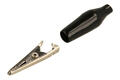 Crocodile clip; 27.710.2; black; 36,5mm; crimped; nickel plated steel; Amass; RoHS