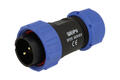 Plug; SP2510/P2II-1N; 2 ways; straight; solder; 4,0mm2; 7-12mm; SP25; for cable; black; IP68; 25A; Weipu; RoHS