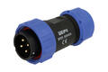 Plug; SP2510/P4II-1N; 4 ways; straight; solder; 4,0mm2; 7-12mm; SP25; for cable; black; IP68; 25A; Weipu; RoHS