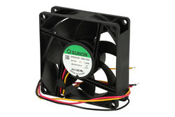 Fan; EF80251B1-1000U-G99; 80x80x25mm; ball bearing; 12V; DC; 1,5W; 70m3/h; 33dB; 0,12A; 3200RPM; 3 wires; Sunon; RoHS; 4,5÷13,8V