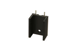 Heatsink; DY-CI/2; with 2 solder pins; with hole; blackened; 20mm; U; 15mm; 10mm