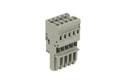 Connector; pluggable; 769-105; 5 ways; R=5,00mm; 45,2mm; 32A; 500V; for cable; straight; for all wire types; spring; 0,08÷4mm2; light gray; Wago; RoHS