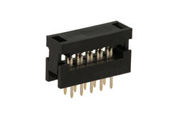 Adapter; IDC; FD10/PCT10; 10 ways; 2x5; straight; 2,54mm; gold plated; through hole; for flat cable; crimped; Connfly; RoHS