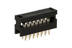 Adapter; IDC; FD14/PCT14; 14 ways; 2x7; straight; 2,54mm; selectively gold-plated; through hole; for flat cable; crimped; RoHS