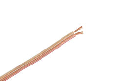 Wire; speaker; TLgYp; 2x0,50mm2; stranded; Cu; transparent; PVC; flat; 50V; 100m spool; Elektrokabel; RoHS