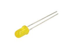 LED; L-53YD; 5mm; yellow; Light: 5÷20mcd; 60°; yellow; diffused; 2,1V; 30mA; 590nm; through hole; Kingbright; RoHS