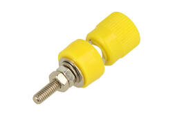Binding post; 4mm; 24.828.3; M4; yellow; 24A; 60V; 43,5mm; nickel plated brass; ABS; Amass; RoHS; 2.401