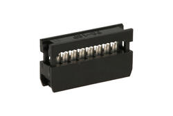 Socket; IDC; FC16/IDC16; 16 ways; 2x8; straight; 2,54mm; selectively gold-plated; for flat cable; crimped; Oupin; RoHS