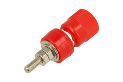 Gniazdo laboratoryjne; 4mm; 24.828.1; M4; czerwony; 24A; 60V; 43,5mm; mosiądz niklowany; ABS; Amass; RoHS; 2.401