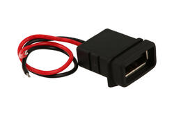 Socket; USB A; 013806; black; with 0,1m cable; horizontal; RoHS