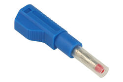 Banana plug; 4mm; 25.450.5; blue; safe; 56mm; solder; pluggable (4mm banana socket); 32A; 600V; nickel plated brass; PA; Amass; RoHS