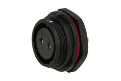 Gniazdo; SP2512/S2-1N; 2 tory; proste; lutowany; 4,0mm2; SP25; na panel; czarny; IP68; 25A; Weipu; RoHS