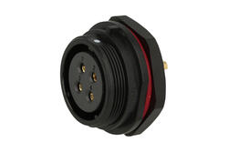 Gniazdo; SP2512/S4-1N; 4 tory; proste; lutowany; 4,0mm2; SP25; na panel; czarny; IP68; 25A; Weipu; RoHS