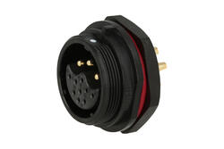 Gniazdo; SP2512/S12B-1N; 12 torów (4+8); proste; lutowany; 4,0mm2; 0,75mm2; SP25; na panel; czarny; IP68; 25A; Weipu; RoHS