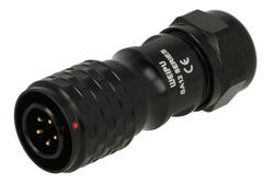 Plug; SA1210/P5IIB; 5 ways; straight; solder; 0,75mm2; 5-8mm; SA12; for cable; push-pull; anodized aluminium; black; IP67; 5A; Weipu; RoHS
