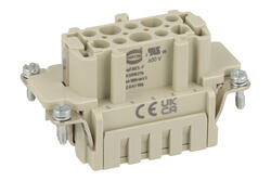 Socket; Han ES; 09330102716; 10 ways; 10B; polycarbonate; straight; screw; 16A; 500V; grey; silver plated; 0,14÷2,5mm2; IP65; Harting; RoHS