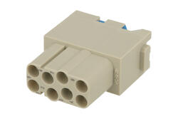 Socket; Han EE; 09140082733; 8 ways; polycarbonate; straight; crimped; 16A; 400V; grey; 0,5÷2,5mm2; Harting; RoHS