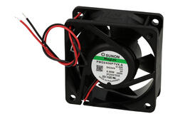 Wentylator; PMD2406PTVX-A.U.GN; 60x60x25mm; kulkowe; 24V; DC; 5W; 67,95m3/h; 45dB; 207mA; 6900RPM; 2 przewody; Sunon; RoHS; 300mm