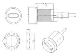 Gniazdo; USB C; 012602; czarny; poziome; RoHS