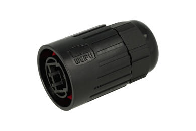 Connector housing; RJ45 8p8c; RJ45F6I; 8 ways; for cable; straight; black; latch; plug-in; 5-6mm; IP67; polycarbonate; Weipu; RoHS