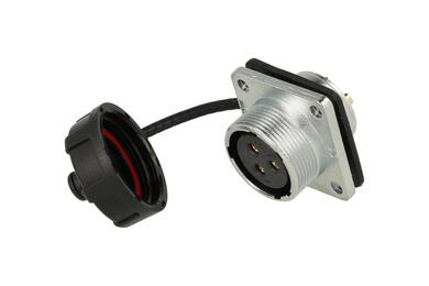 Gniazdo; WF20K3ZZ1; 3 tory; lutowany; 4,0mm2; na panel; 20mm; IP67; 25A; 500V; Weipu; RoHS