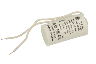 Capacitor; motor; polypropylene; 416170306; 2,5uF; 475V; fi 28x55mm; with cables; screw without nut; Ducati; RoHS