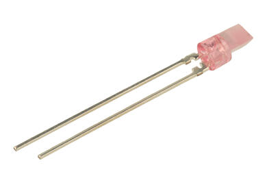 LED; L333; 3mm; red; Light: 10mcd; 70°; red; water clear; 2,2V; 15mA; triangle; flat; through hole; RoHS