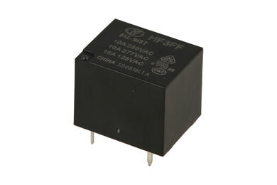 Relay; electromagnetic miniature; HF3FF-012-1HST (JQC); 12V; DC; SPST NO; 10A; 277V AC; 10A; 28V DC; PCB trough hole; Hongfa; RoHS