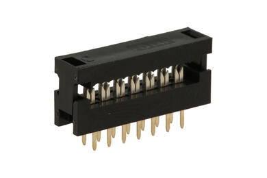 Adapter; IDC; FD14/PCT14; 14 ways; 2x7; straight; 2,54mm; selectively gold-plated; through hole; for flat cable; crimped; RoHS