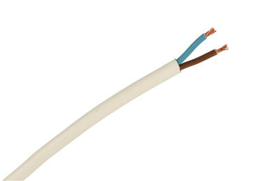 Przewód; sterowniczy; H03VVH2-F (OMYp); 2x0,75mm2; linka; Cu; biały; płaski; PVC; 3,4/5,5mm; 300/300V; NKT; RoHS