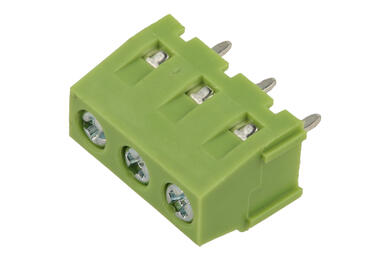 Terminal block; XY127V-03P; AK127; 3 ways; R=5,00mm; 10mm; 12A; 250V; through hole; straight; lift type; square hole; cross screw; screw; horizontal; 1,5mm2; green; Xinya; RoHS