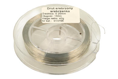 Silver plated wire; 013796; solid; Cu; silver plated; 0,2mm; 150m spool; RoHS
