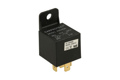 Przekaźnik; elektromagnetyczny samochodowy; 202412(NVF4-2C); 24V; DC; 1 styk przełączny; 30A; 24V DC; z konektorami; do gniazda; z uchwytem montażowym; RoHS