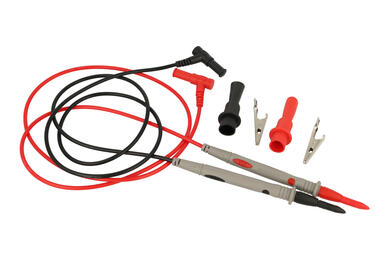 Test leads; PM13; for multimeter; 4mm; safe; angled; 0,9m; silicon; black & red