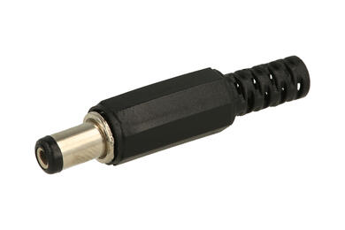 Plug; 2,1mm; DC power; 5,5mm; 9,5mm; WDC21-55K; straight; for cable; solder; plastic; RoHS