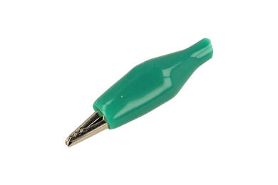 Crocodile clip; 27.710.4; green; 36,5mm; crimped; nickel plated steel; Amass; RoHS
