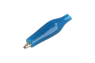 Crocodile clip; 27.710.5; blue; 36,5mm; crimped; nickel plated steel; Amass; RoHS