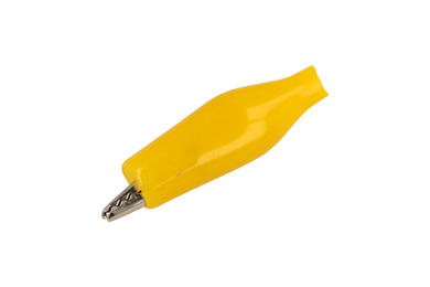 Crocodile clip; 27.710.3; yellow; 36,5mm; crimped; nickel plated steel; Amass; RoHS